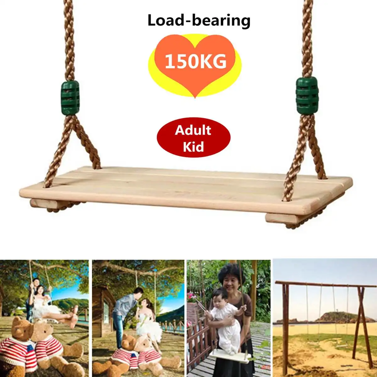 

Adults Children Swing Chair Wooden Toy Swing Rocking Chair Indoor Outdoor Garden Furniture Wood Kids Game Tool