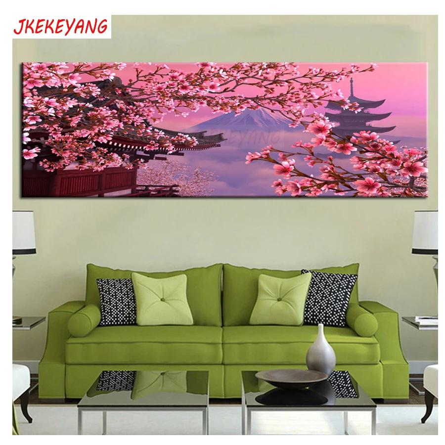 

Алмазная 5d картина «цветы вишни» большого размера, полноразмерная Вышивка крестиком, украшение для дома Y3207