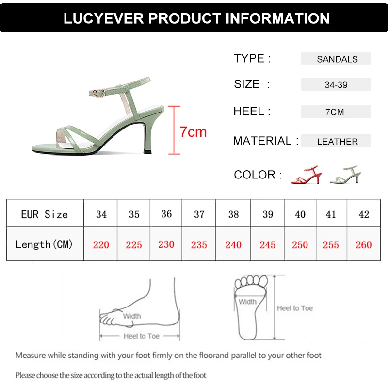 

Lucyever 2020 Summer Real Leather Ankle Strap Sandals Women Sexy Open Toe Thin High Heels Sandals Elegant Outdoor Ladies Shoes