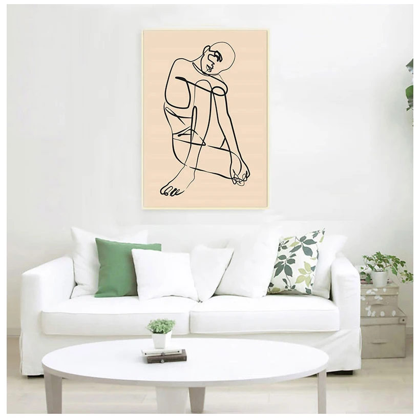 

Женское тело, изящный принт, абстрактное искусство, рисунок, Картина на холсте, скандинавский настенный художественный плакат, минималисти...