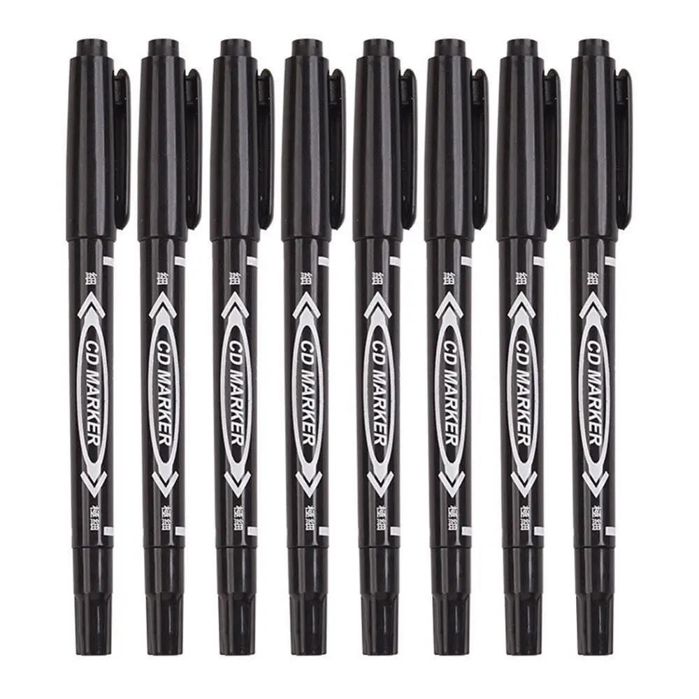 

1PC Twin Tip Permanent Marker Pen Fine Point Waterproof Thin Black Ink 0.5mm-2mm Nib Crude Nib Ink Fine I4T2