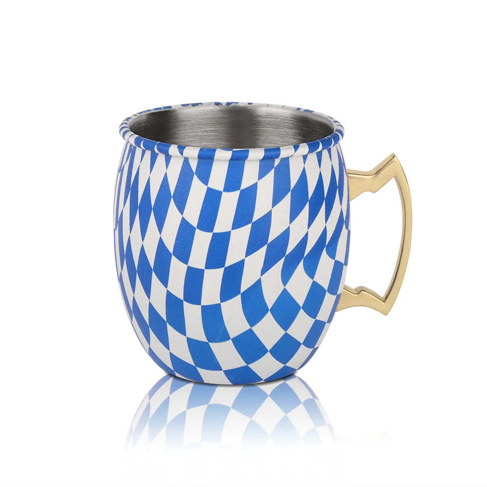 Кружки для москского мула чашка из нержавеющей стали цветная с латунной ручкой