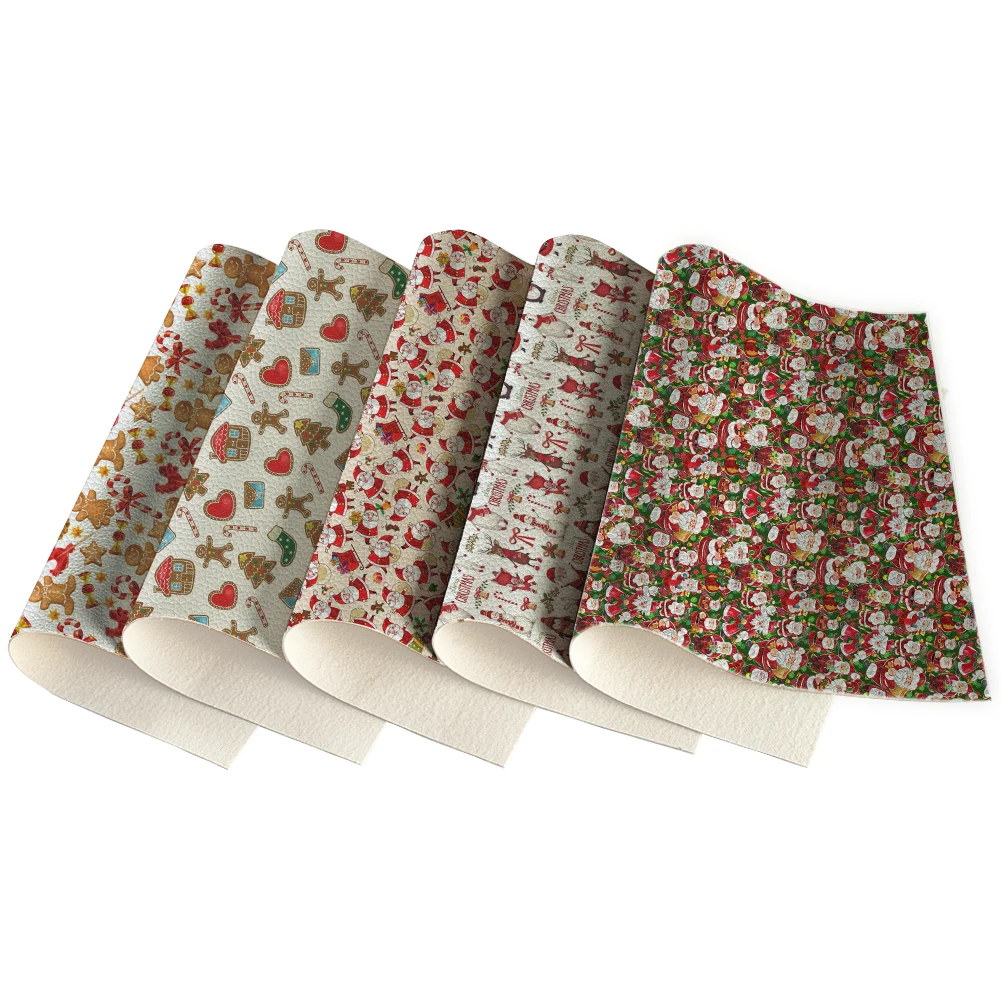 Рождественская искусственная кожа с узором Личи Санта Клаус имбирь человек Рождественские Чулки для рождества Сделай Сам 30x136 см Рождественская искусственная кожа с узором Личи Санта Клаус имбирь человек Рождественские Чулки для рождества Сделай Сам 30x136 см