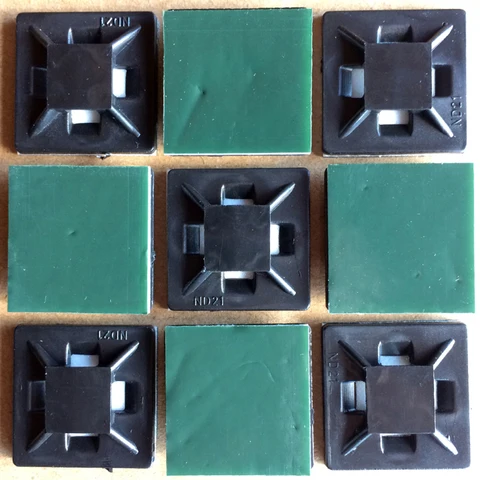 50 шт., основание для крепления кабельной стяжки, съемный настенный держатель, зажим для крепления, зеленый клей, самоклеящееся крепление для кабельной стяжки