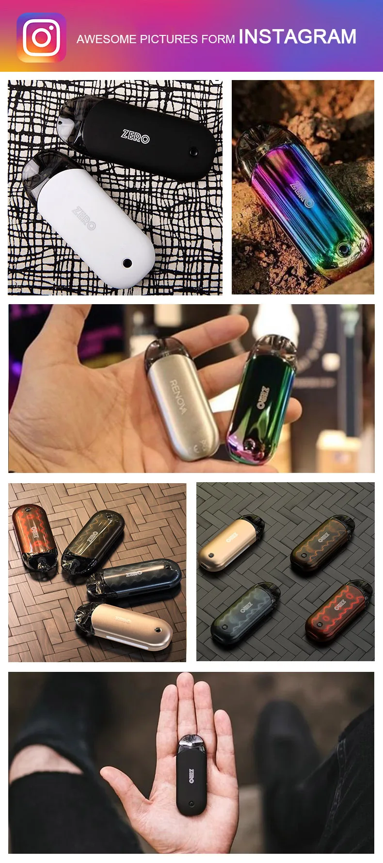 Vaporesso Renova Zero Pod AIO комплект с 650 мАч встроенный аккумулятор 2 мл пополняемая емкость и Легкое нажатие для заполнения системы электронной сигареты