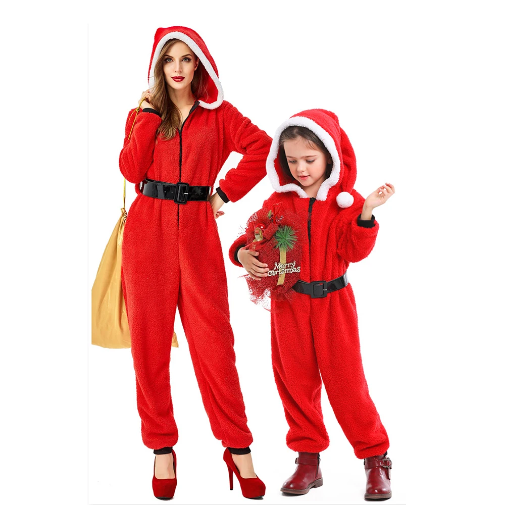 

Christmas Child clothes Adult jumpsuits Onesie Cosplay Parents And Children costume Flannel One Piece Onesie Festivals Party