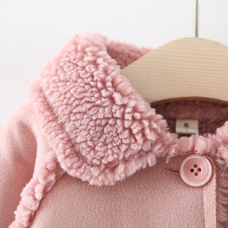 IYEAL Girls Winter Coats New Brand Baby Girl Fashion Jacket Thick Wool Kids Cartoon Cat Children Outerwear | Мать и ребенок