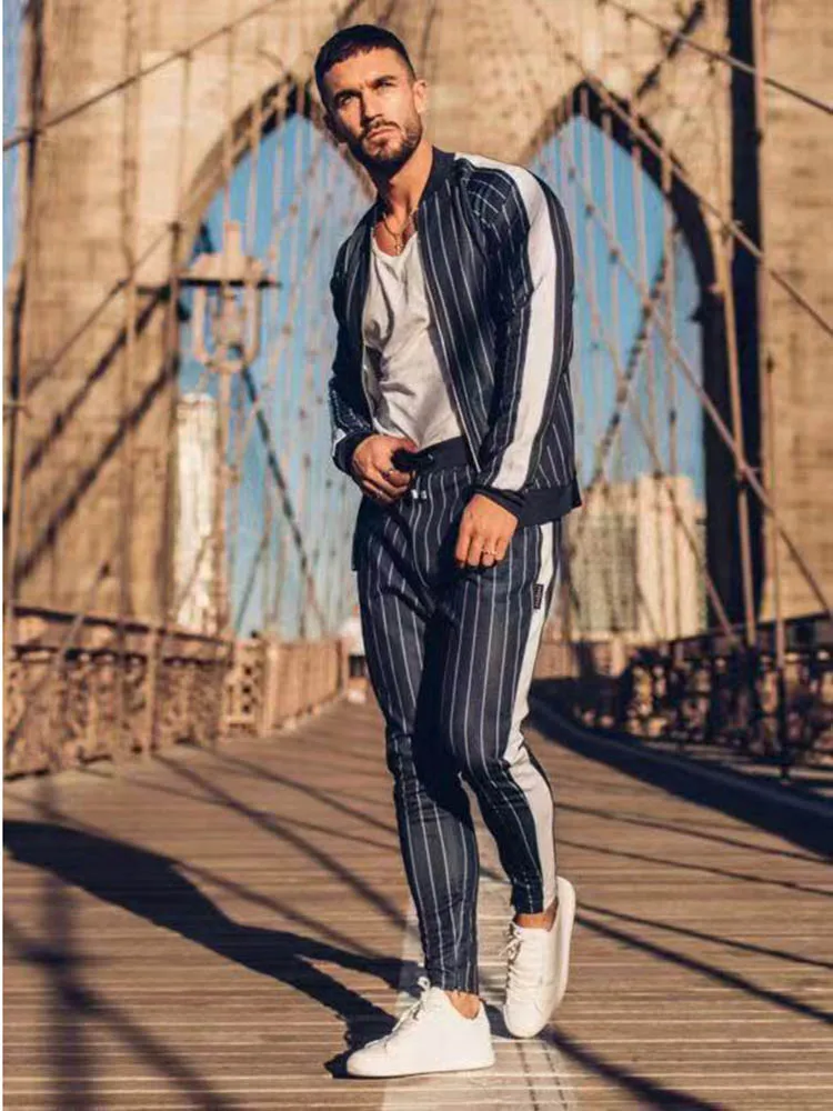 Осенний мужской повседневный комплект мужская спортивная одежда 2019 модная