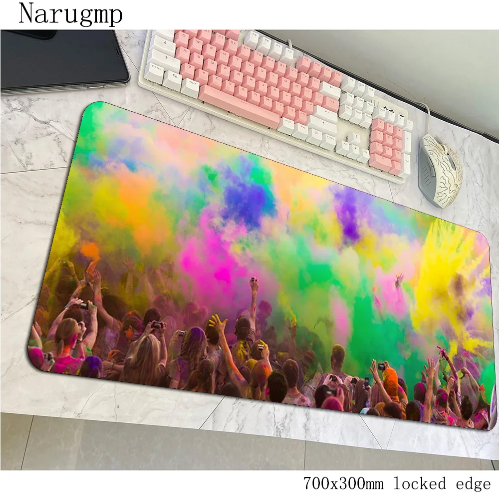

Holi Colors mousepad 3d gaming mouse pad 700x300x3mm pc computer gamer accessories large mat xl laptop desk protector pads