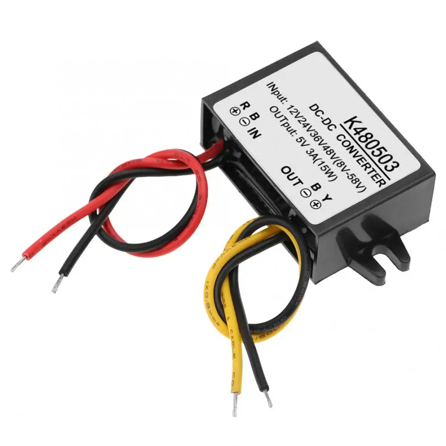 DC 12V/24V/36V/48V to 5V 3A понижающий преобразователь модуль питания постоянного