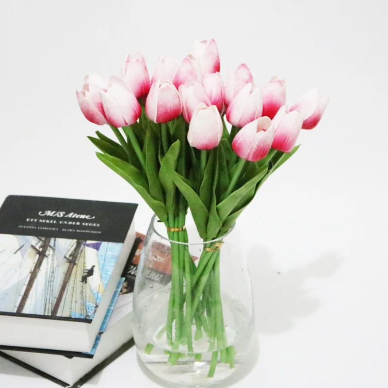 Новые искусственные цветы Искусственный тюльпан из искусственной кожи для дома