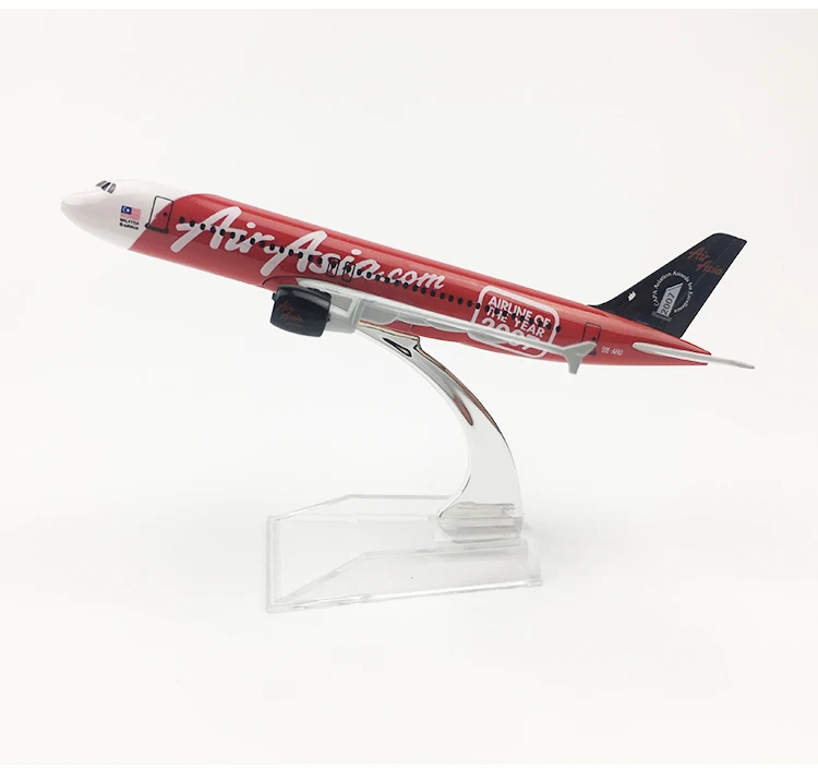 

16cm Red Air Asia Airlines 2007 Airbus 320 A320 Airways Airplane Model Plane Alloy Metal Aircraft Diecast Toy Kids Gift