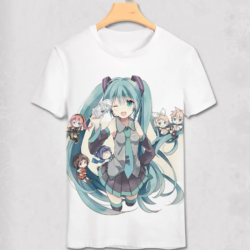 29 Новинка, футболка vocaloid Hatsune Miku, аниме, известная японская анимация, новинка, летняя мужская футболка, карнавальный костюм, Милая футболка - Цвет: 29
