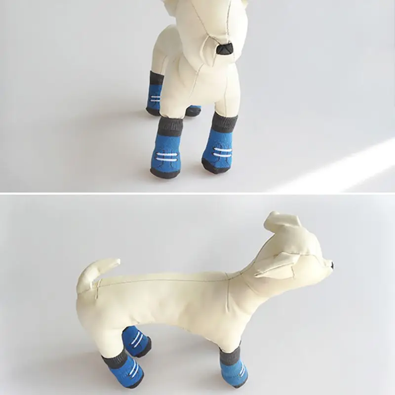 4 шт./компл. нескользящие носки для маленьких собак кошек щенячьих лап теплые