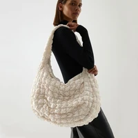 designer nylon large capacity handbags womens fashion pleated shoulder crossbody bag clouds bag for women winter shopper bags