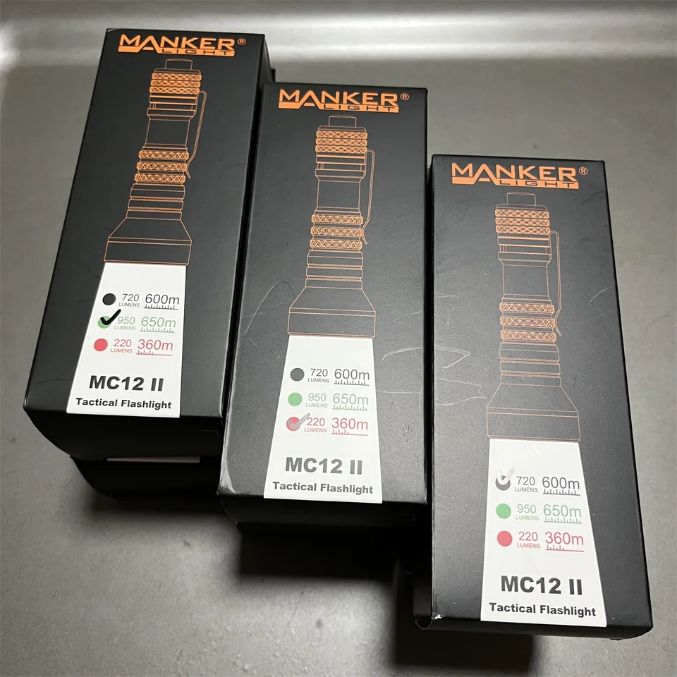Светодиодный фонарик Manker MC12 длиной 600 м с зарядкой от USB Type-C и аккумулятором 18650 |