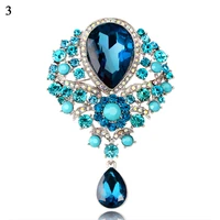 retro rhinestone pin flower brooch crystal wedding ring drop fashion jewelry pin leisure brooch female brooch