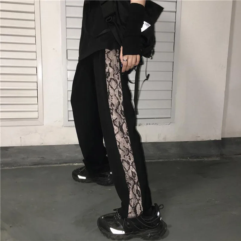 

Women's autumn trousers Leopard stripes Hosen Frauen Elastische Taille jogging Lose Hohe y2k korean fashion pants jogger Sweat