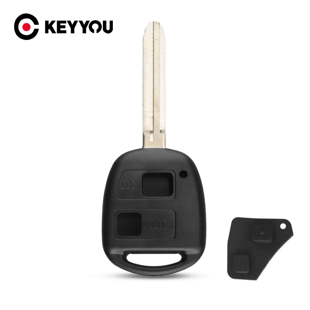 KEYYOU чехол для автомобильного ключа с 2 кнопками Toyota Camry Corolla Verso Avensi Prius Auris пульт