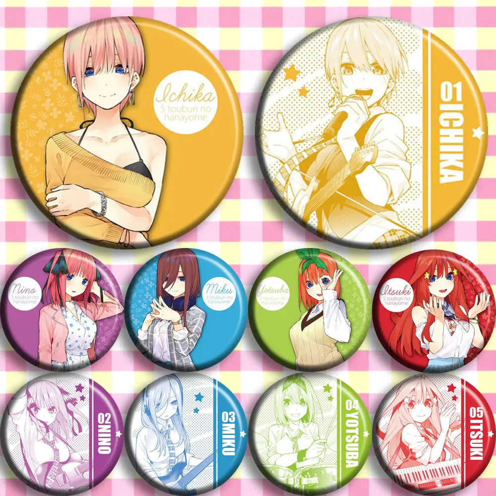 Аниме Go touпучок no Hanayome The quintessence Quintuplets Nakano Miku Косплей Bedge мультфильм собирать