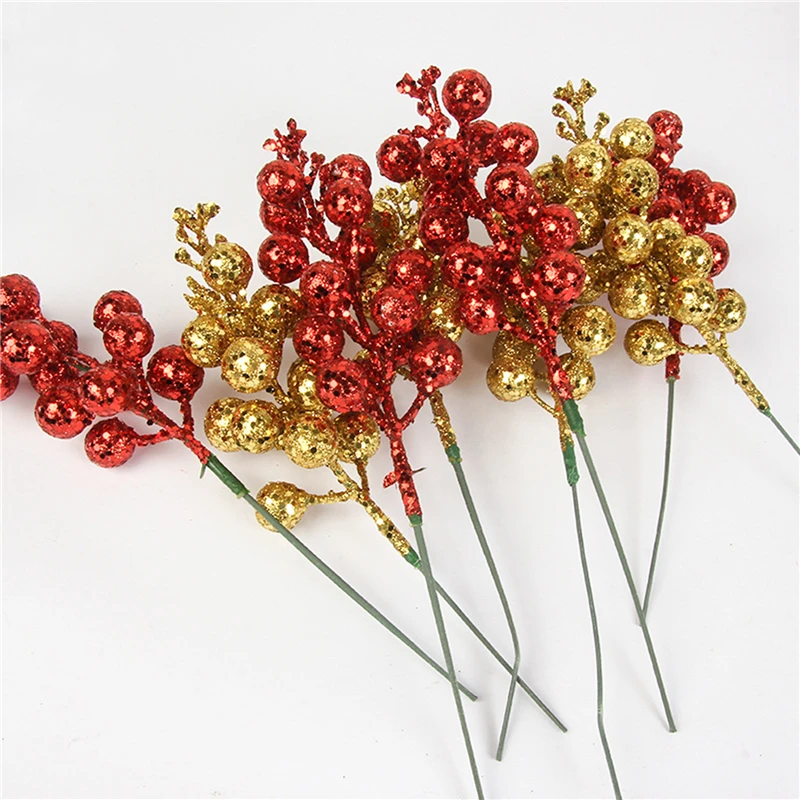 

Flash Flowers Christmas Berry Ornament for Christmas Tree DIY Wreath Crafts Gift Fireplace Holiday Home Decoration