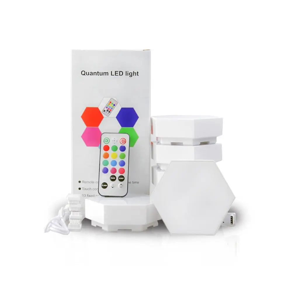 Чувствительный к касанию квантовый светильник RGB шестиугольный модульный