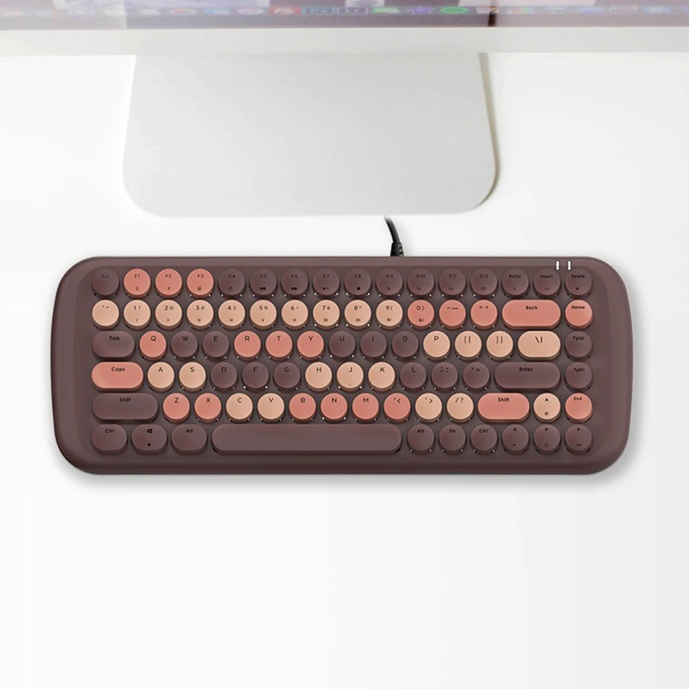 

Teclado mecanico с fio, 84 teclas, teclado Для jogos с botao blue, luz de fundo branca, atalhos multimidia