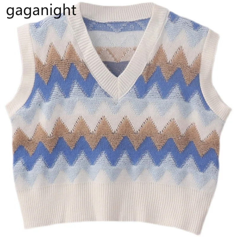 

Gaganight Милая женская вязаная жилетка осень зима винтажные Новые поступления майки без рукавов Повседневная Свободная майка Верхняя одежда Т...