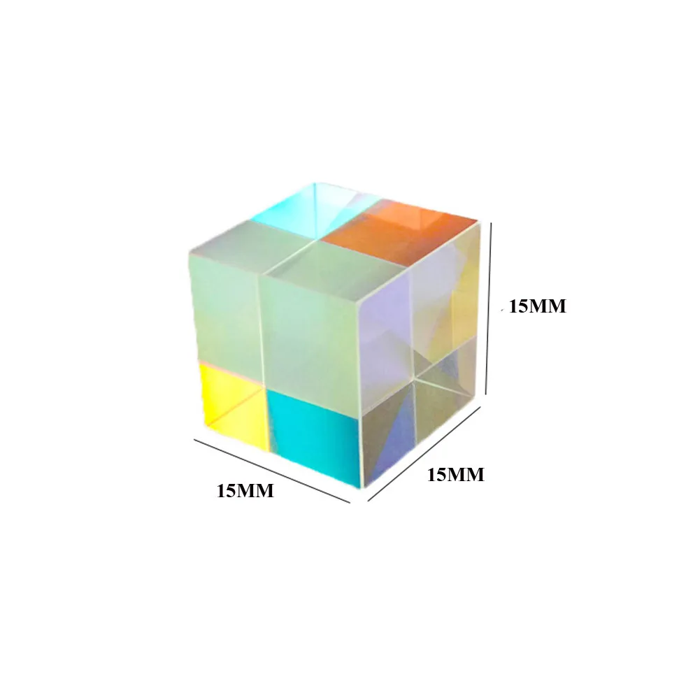 

CMY Op-tic Pr-ism Cubes - Optical Glass Prism, RGB Dispersion Six-Sided Bright Light Combine Cube Party Home Decoration