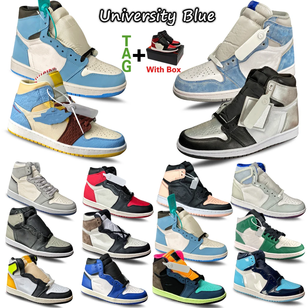 

2021 Sail University Blue 1s Mens Basketball Shoes Black Toe Shoes Bred Toe Shoes Chcago Shoes 1 Women Sports Sneakers