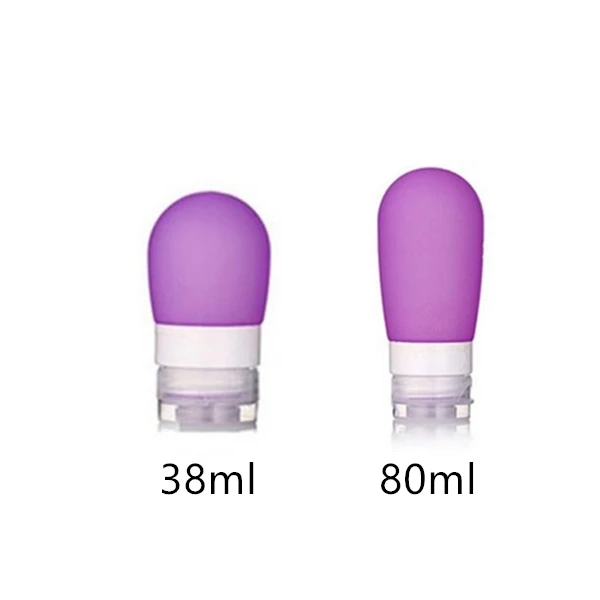 Purple 1 шт, силиконовая многоразовая бутылка, портативный мини-путешественник, Упаковочный пресс-бутылка для лосьона, шампуня, ванны, геля для душа, многоразовая бутылка - Цвет: Purple