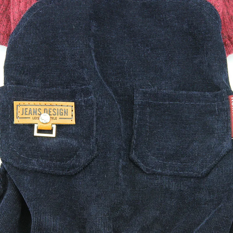 Одежда для собак весенне осенний комбинезон животных щенка кота красно темно