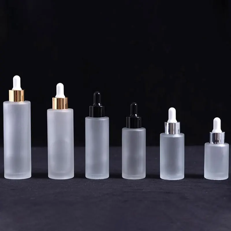 Frosted Glass Essential Oil Dropper Bottle 20ml 30ml 40ml 50ml 60ml 80ml 100ml Cosmetic Packaging Vial Refillable Bottles 10pcs | Красота и