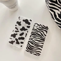 zebra cow case for iphone 12 11 pro max clear silicone thin for iphone 7 8 plus xr x se 2020 case fashion transparent back cover