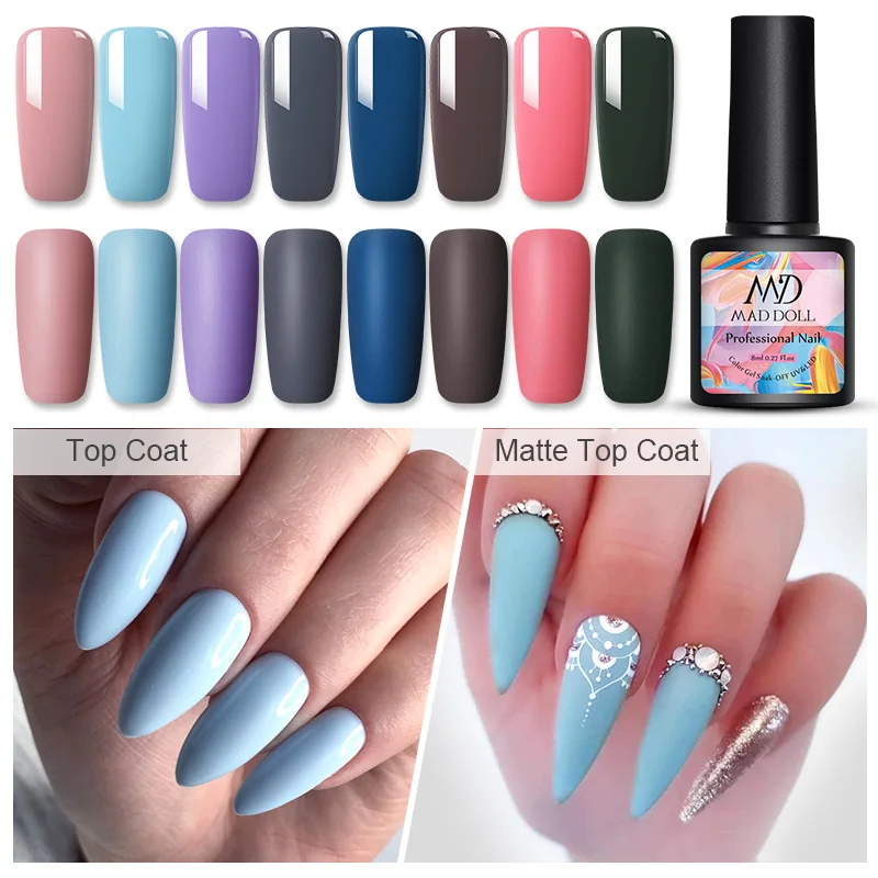 8 мл MAD DOLL видов цветов Blue Series УФ-гель Красочный отмачиваемый маникюрный