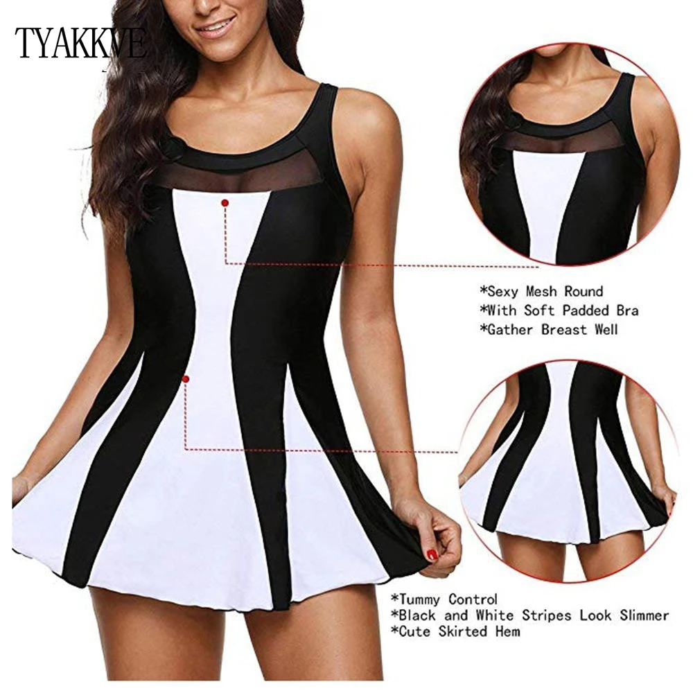 Раздельный купальник для женщин Купальная юбка размера плюс цельный с принтом