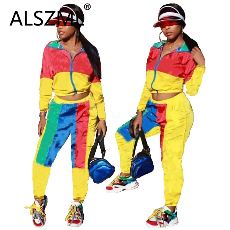 Желтый на застежке-молнии с длинным рукавом топ и брюки Комплект из 2 предметов