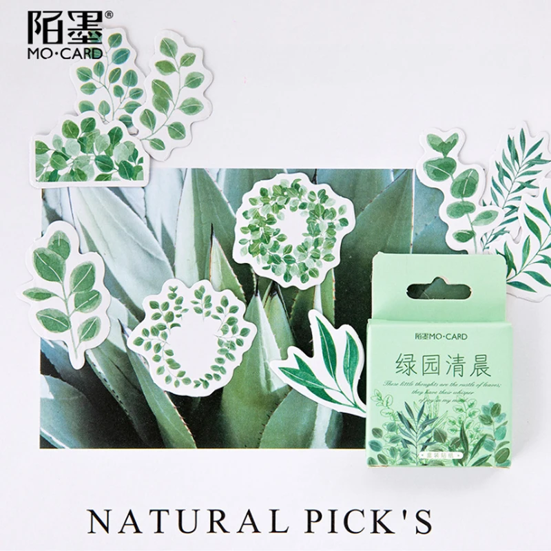 

45pcs/pack Kawaii Green Garden in the morning sticker For Kids DIY Diary Scrapbooking Photo Ablums