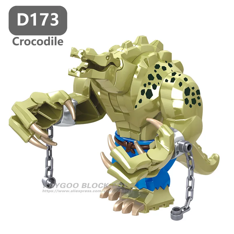 Crocodile Одна распродажа, Большие Супер герои, анти Веном, танос, калл, обсидиан, Халк, Бастер, Человек-паук, Бэтмен, Бэйн, фигурка, модель, строительные блоки, игрушки - Цвет: Crocodile