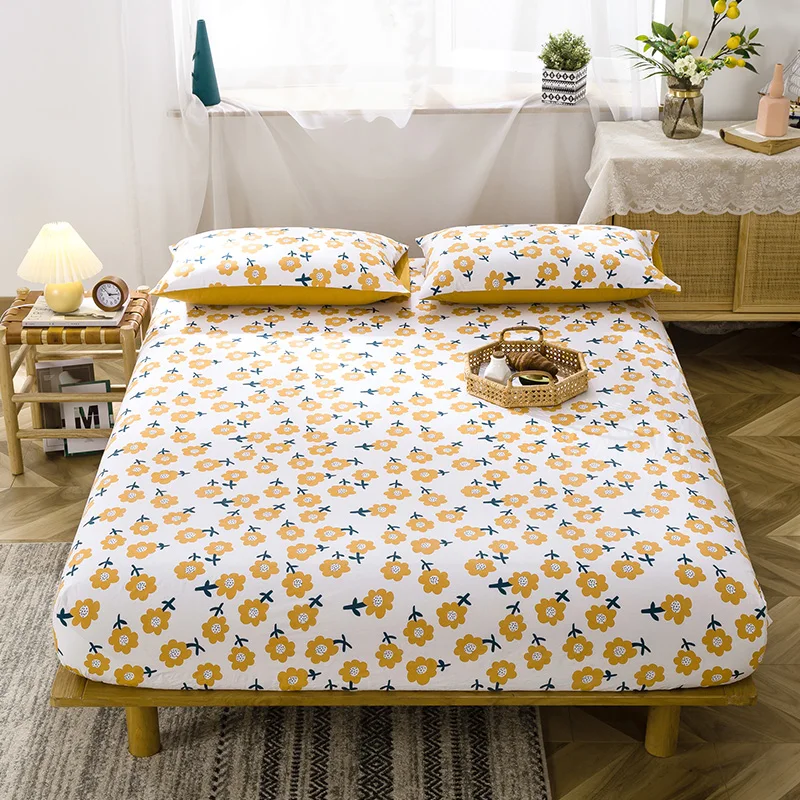 New Product Washed Cotton Bed Sheet Dyeing Soft High Quality For Child And Adult With Elastic Band Home Textile | Дом и сад