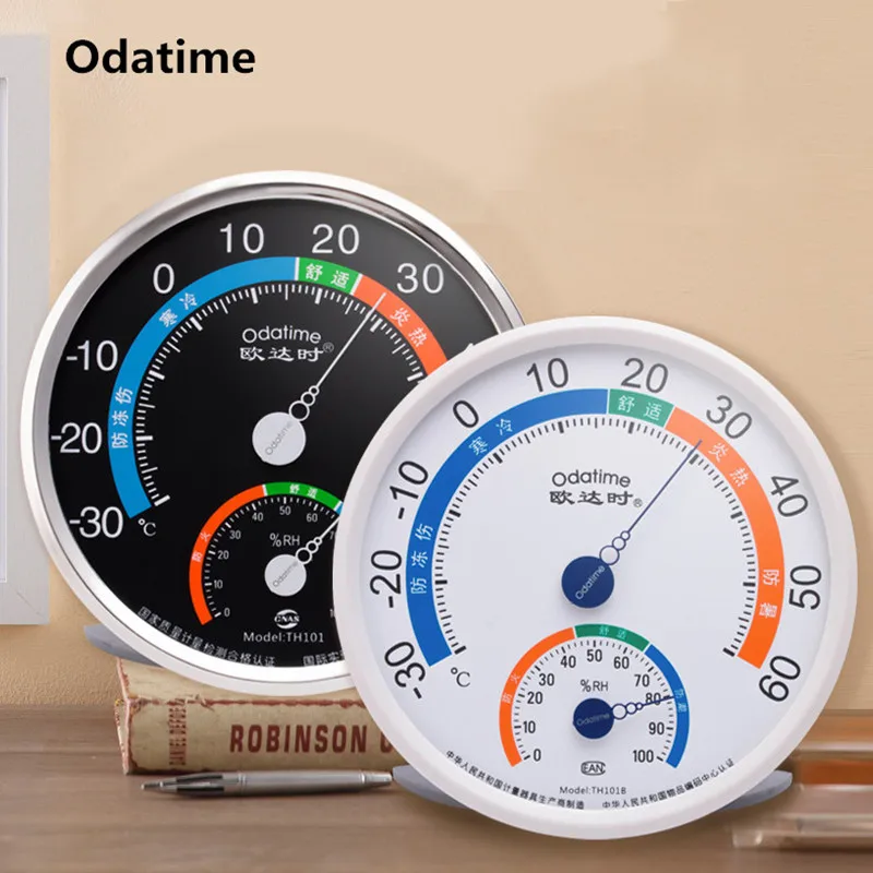 Odatime Household Round Thermometer Hygrometer Standing/Wall Hanging Indoor Outdoor Temperature Humidity Meter Measurement Tool enlarge
