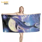 Креативный HUGSIDEA Дельфин с космическим рисунком дизайн Полотенца для детей абсорбент стойкие к выцветанию высыхают Полотенца одеяла салфетку