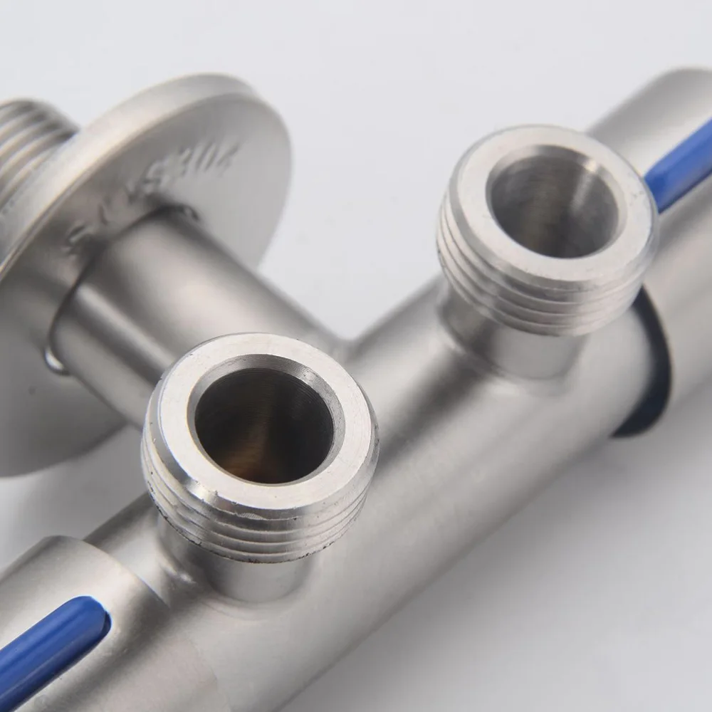 

3 Way Water Separator 1-in-2-out Shower Diverter Angle Bathroom Toilet Bidet Shower Tee Connector Double Switch T-adapter