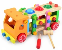 wooden childrens educational toy boy knocking ball screw nut disassembly assembly set building block toy pretend play house toy