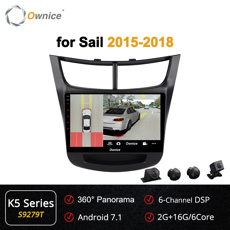 S9279 K5 Ownice 8 ядерный ПК с системой андроида и 9,0 360 панорама gps радио навигации k3 k5 k6 для Chevrolet Парус 4G DSP SPDIF - Цвет: S9279 K5