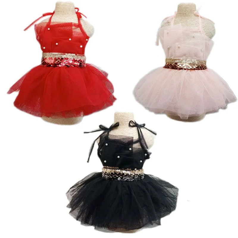 Длинное Тюлевое платье для собак одежда маленьких и средних платья животных