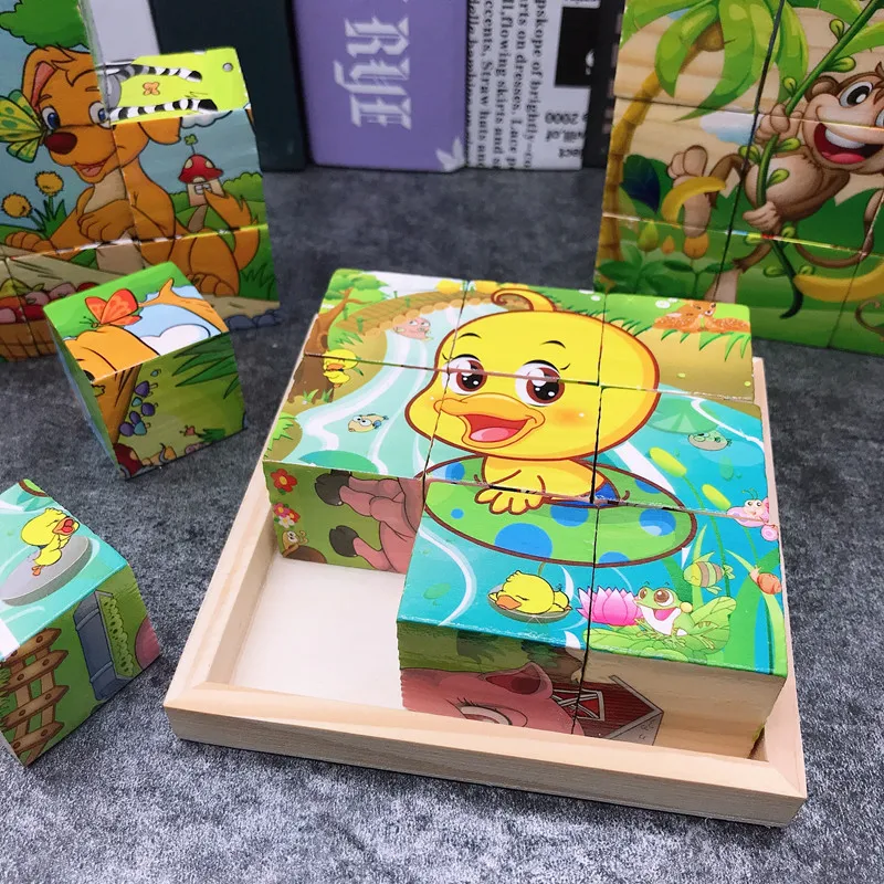 Jenga игры детские деревянные блоки игрушки животные Пасьянс домино развивающие