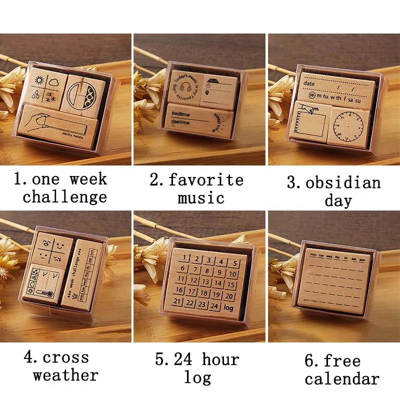 

Self Inking Number Letter Stamp School Stationery Wood Rectangle Kids Number Seal Diary Decoration DIY Handmade 1Set with box