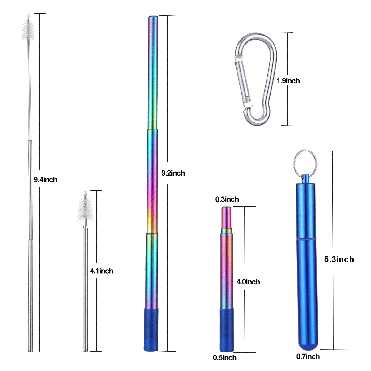 Красочные Многоразовые соломинкой Высокое качество 304 Нержавеющая сталь