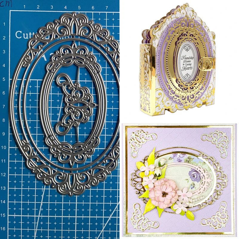 

Lucky Goddess Metal Cutting Dies OVAL frame diy Scrapbooking Photo Album Decorative Embossing Paper Card Crafts Die